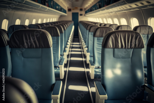 旅客機の座席イメージ：AI生成画像 photo