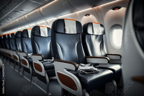 旅客機の座席イメージ：AI生成画像 photo