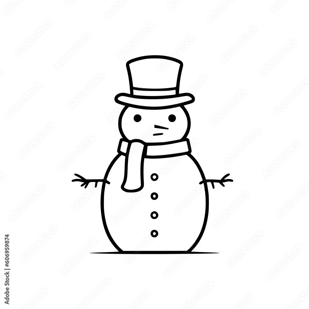 Snowman vector illustration isolated on transparent background Snowman vector illustration isolated on transparent background