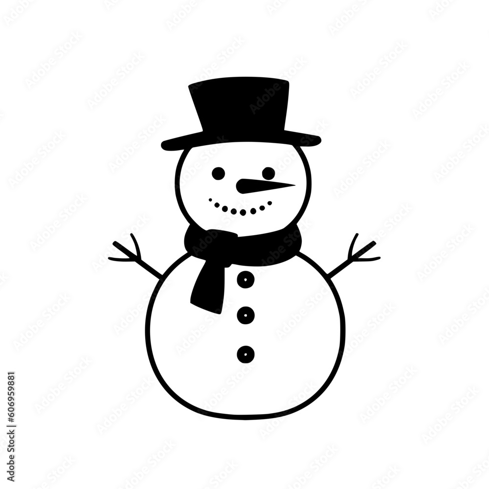 Snowman vector illustration isolated on transparent background Snowman vector illustration isolated on transparent background