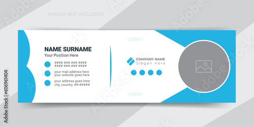 Minimal-style corporate business agency email signature or email footer template design 