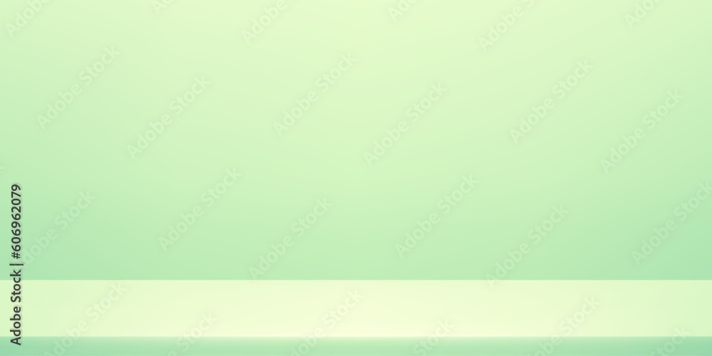 Pastel Green background with light effects. Empty green studio room vector background. Space for selling products on the website. mint green. Vector illustration.