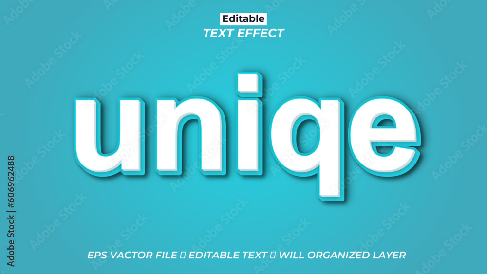 Fototapeta premium Free vector editable uniqe text effect, 3d text effect 
