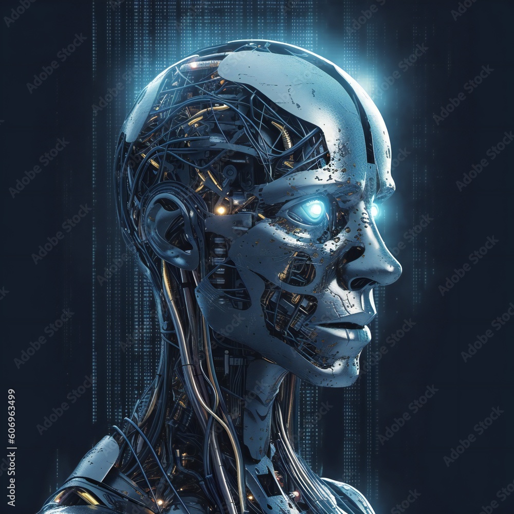 Advanced AI Robot Machine Learning - Technology Related 3D Illustration Render Concept. Generative ai Advanced AI Robot Machine Learning - Technology Related 3D Illustration Render Concept. Generative ai