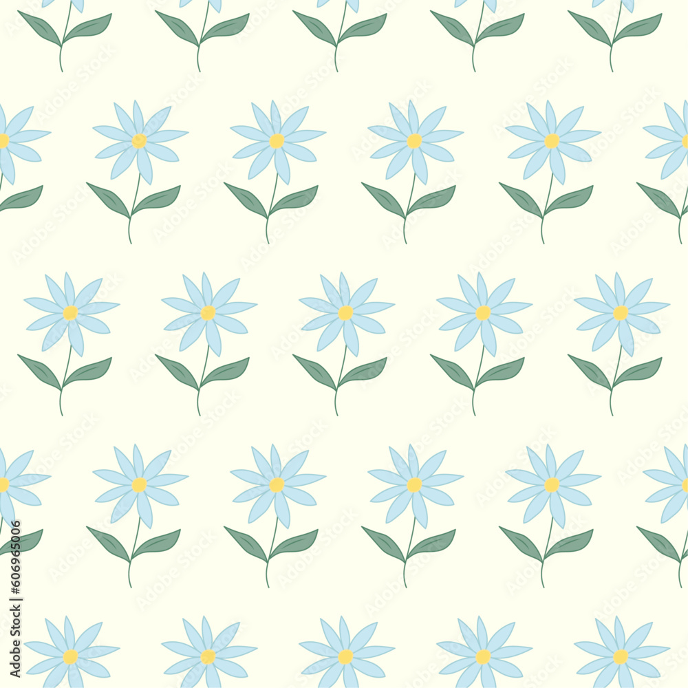 Vector seamless pattern with cute daisies. For print,packaging,textile,wallpaper,kids design Vector seamless pattern with cute daisies. For print,packaging,textile,wallpaper,kids design