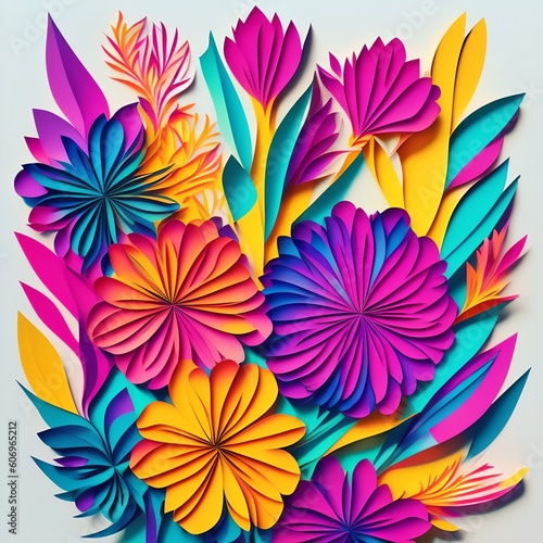 Abstract Floral Design  Generative AI Illustration