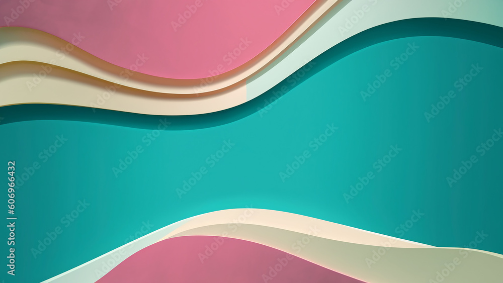 Abstract minimalist paper cut art background banner, poster flyer template with copy space