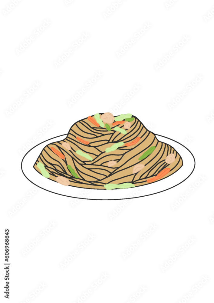 Pancit Canton Filipino Snack Illustration Pancit Canton Filipino Snack Illustration