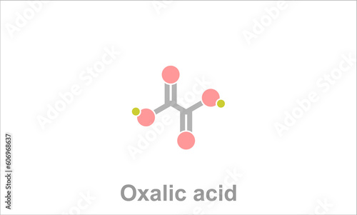 Simplified formula icon of oxalic acid. Use for rust removal and textile bleaching. Treatment aggainst the varroa mite in apiary.