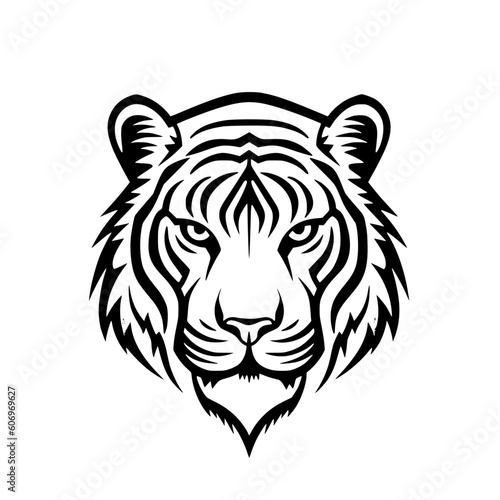 Tiger head vector illustration isolated on transparent background