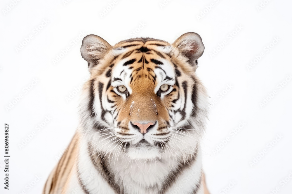 Fototapeta premium Tiger isolated on white background, Generative AI