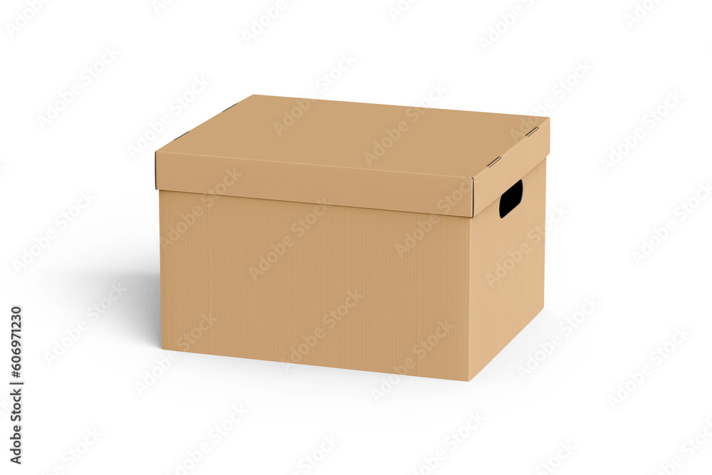  Cardboard box for delivery service package gift on a white background
