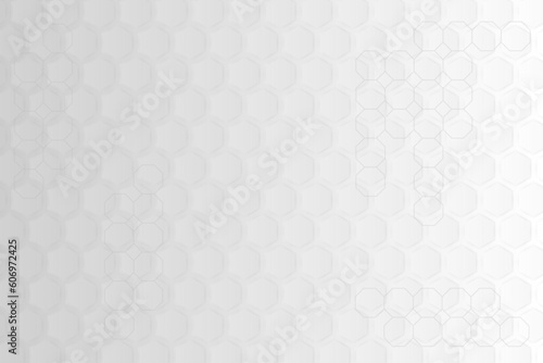 Abstract Grey Hexagonal Pattern with blank space background. Data science structure with modern innovation. Banner and grid design. © Bridgman