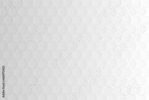 Abstract Grey Hexagonal Pattern with blank space background. Data science structure with modern innovation. Banner and grid design.