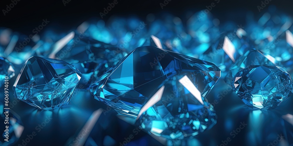 blue luxury crystal banner by ai generative blue luxury crystal banner by ai generative