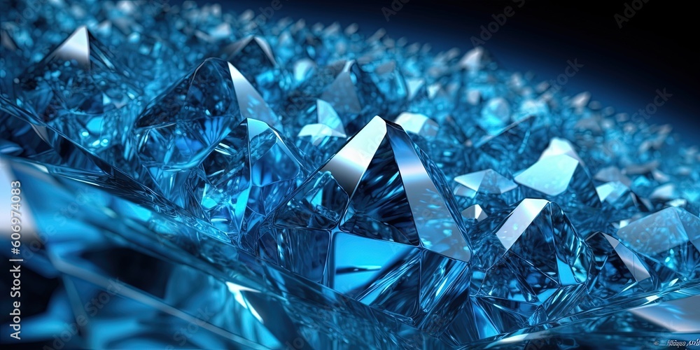 blue luxury crystal banner by ai generative