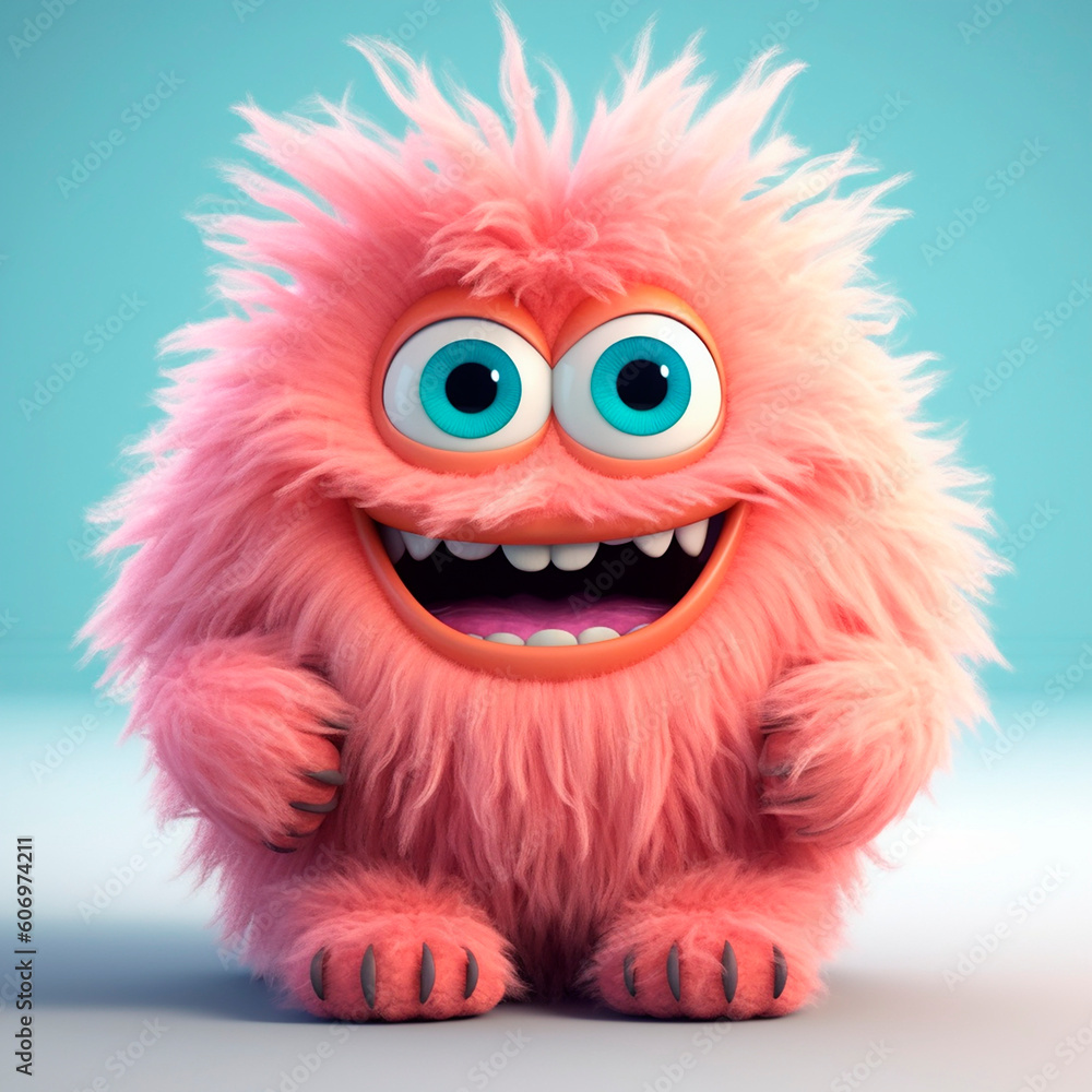pink monster created with Generative Ai technology pink monster created with Generative Ai technology