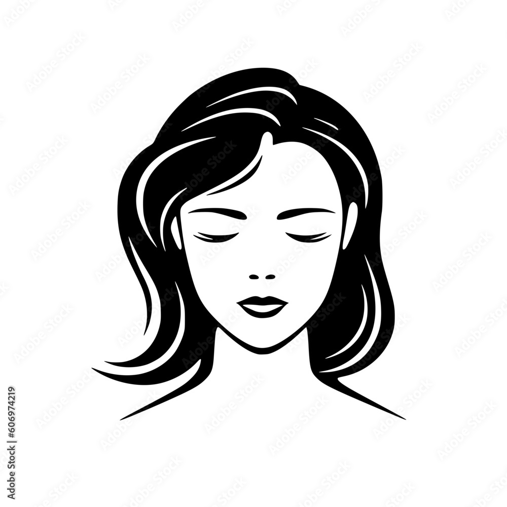 Woman portrait vector illustration isolated on transparent background Woman portrait vector illustration isolated on transparent background