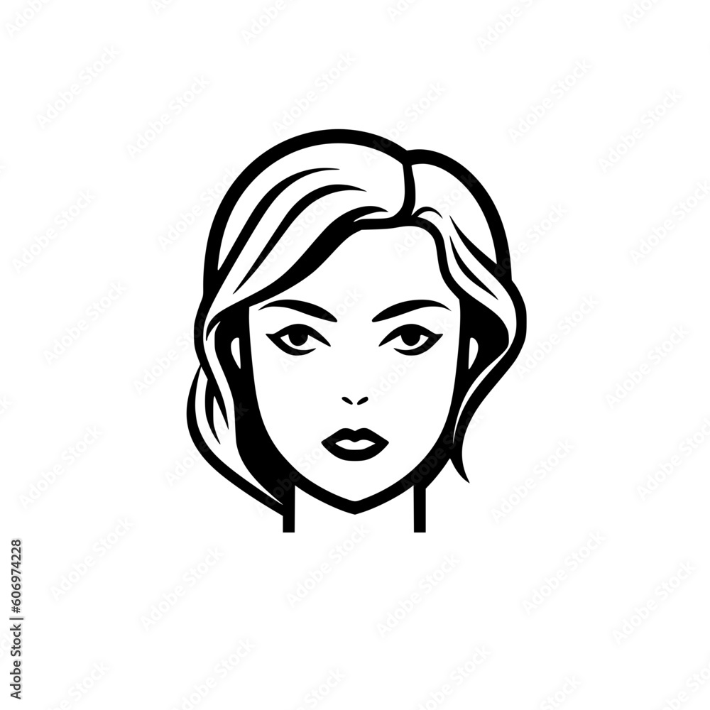 Woman portrait vector illustration isolated on transparent background Woman portrait vector illustration isolated on transparent background