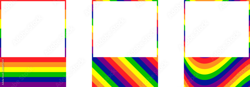 Pride Month creative social media template. Color Palette Concept for pride flags. Rainbow flag, Vector Illustration.
