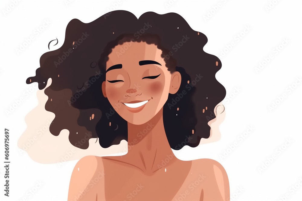 Generative AI. Beautiful black woman. Young african american. Portrait of young woman with beautiful face and hair. Isolated on a white background. Generative AI. Beautiful black woman. Young african american. Portrait of young woman with beautiful face and hair. Isolated on a white background.