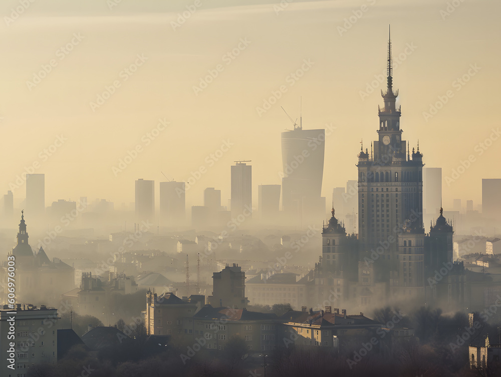 Naklejka premium warsaw city skyline
