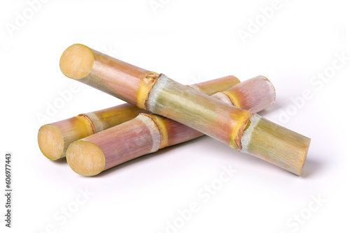 Sugar cane isolated on white background with clipping path.