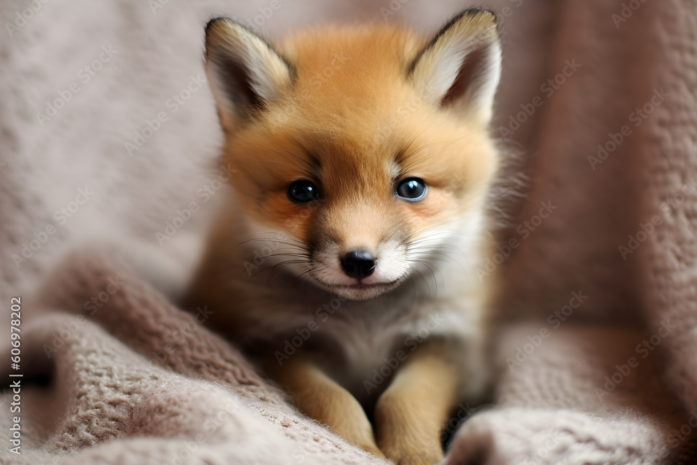 Fox cub, Generative AI Fox cub, Generative AI