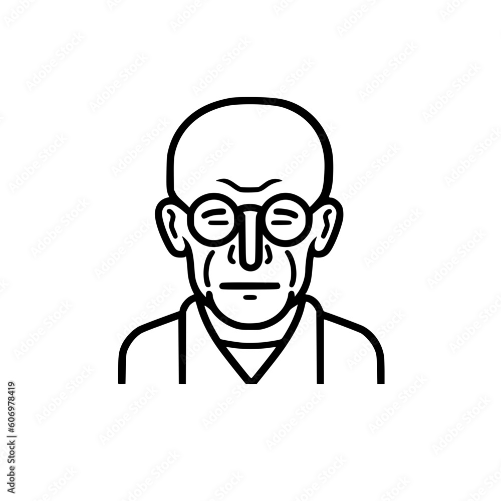 Old man portrait vector illustration isolated on transparent background Old man portrait vector illustration isolated on transparent background