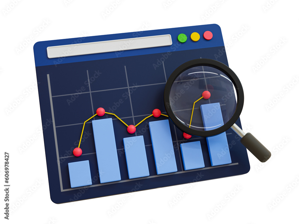 3d minimal data analysis. business visualization. statistical analysis ...
