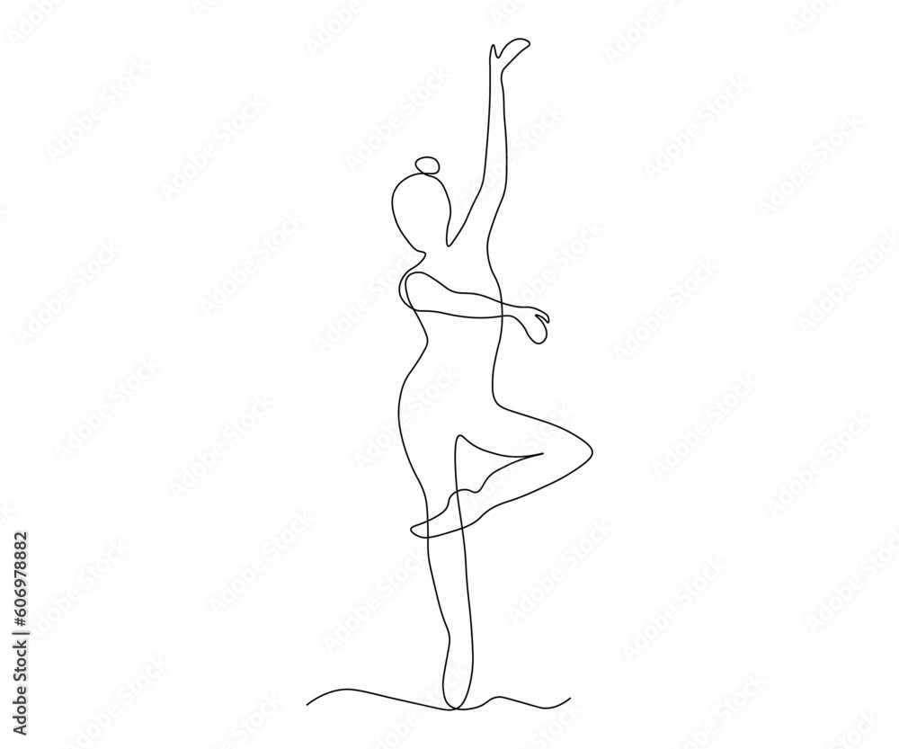 abstract pose of ballet, ballerina, dancer Continuous One Line Drawing abstract pose of ballet, ballerina, dancer Continuous One Line Drawing