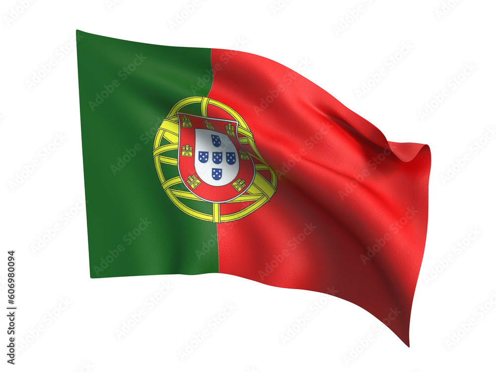 Portugal flag blowing in the wind .Png transparency Portugal flag blowing in the wind .Png transparency