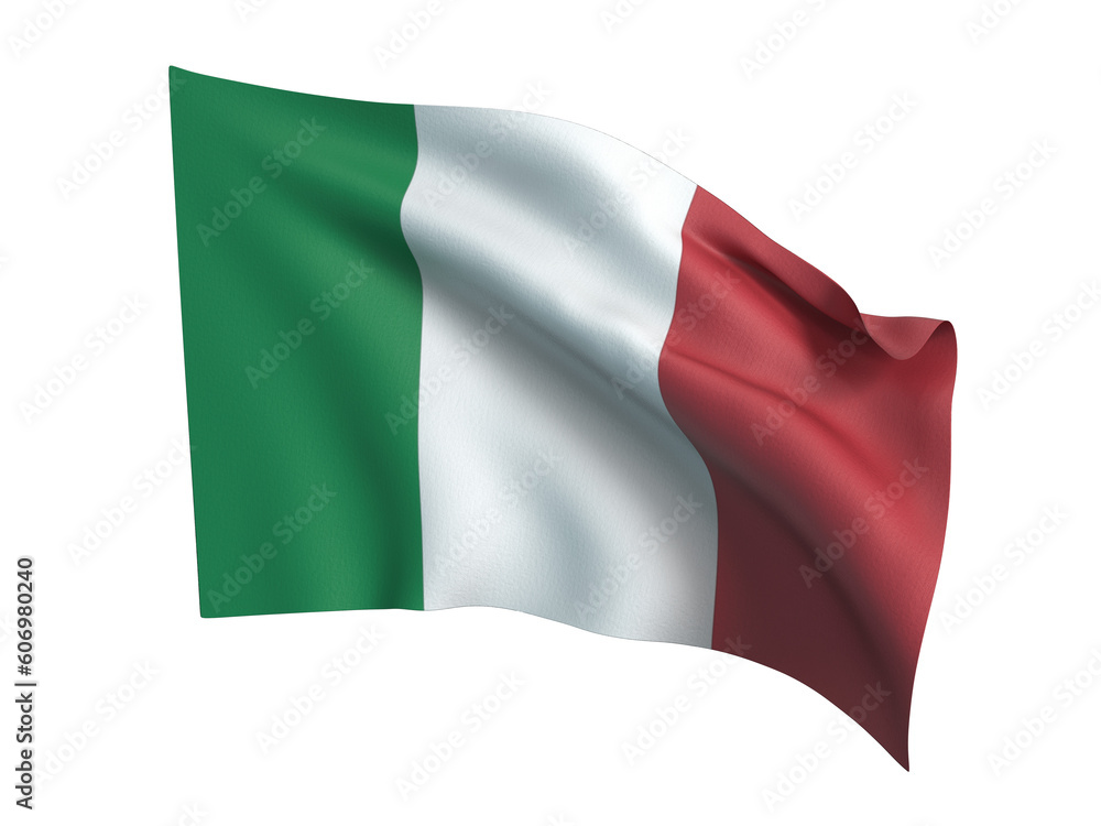 Italian flag blowing in the wind .Png transparency Italian flag blowing in the wind .Png transparency