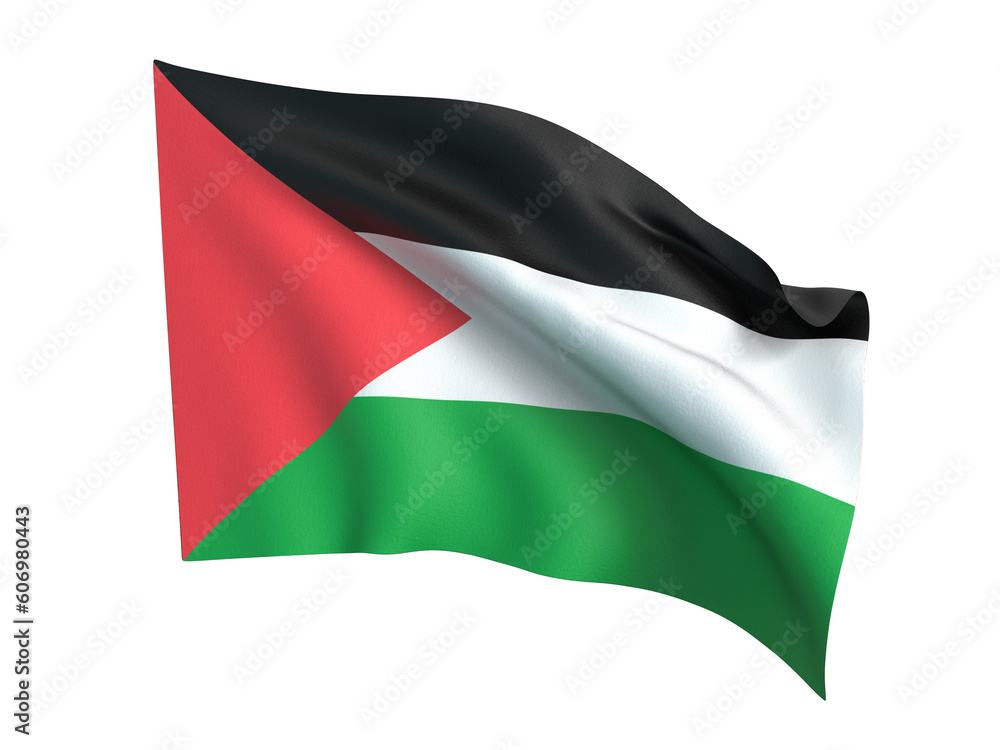 The flag of Palestine waving in the wind.Png transparency The flag of Palestine waving in the wind.Png transparency
