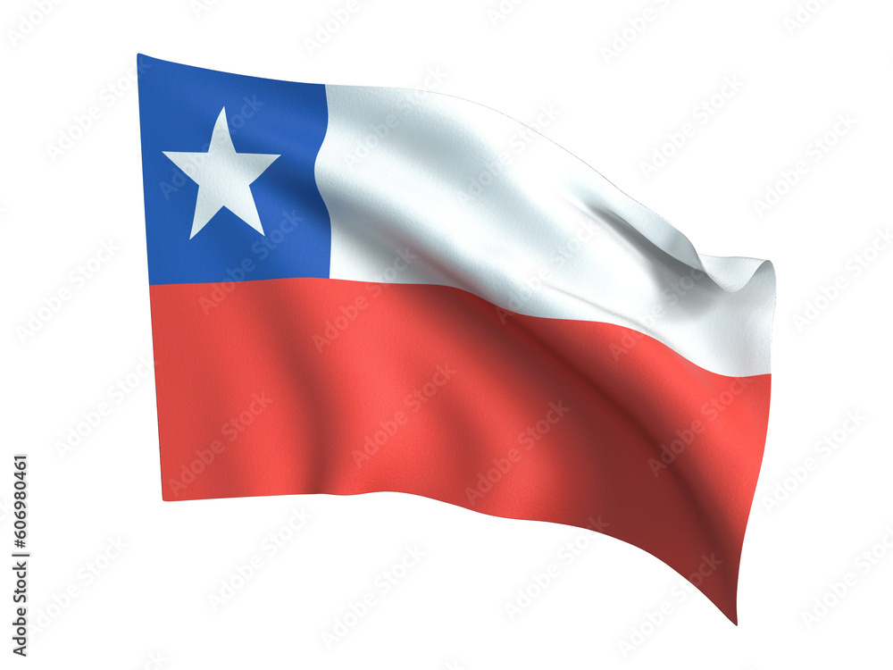Chile flag waving in the wind. Png transparency Chile flag waving in the wind. Png transparency