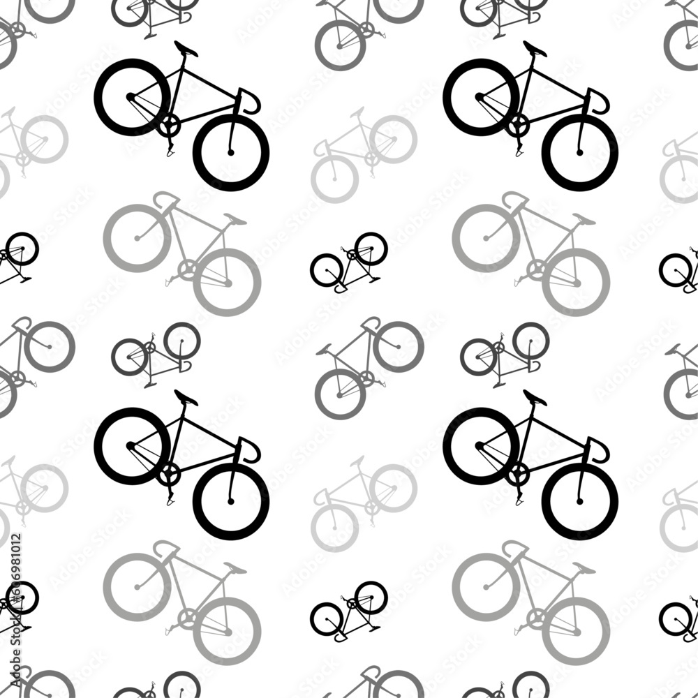 Fixed gear bicycle seamless pattern , Seamless pattern bicycle design