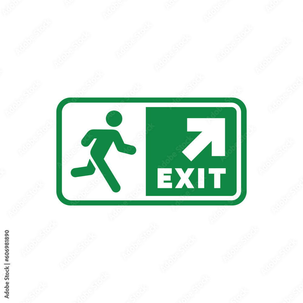 Emergency exit symbol icon isolated on white background Emergency exit symbol icon isolated on white background