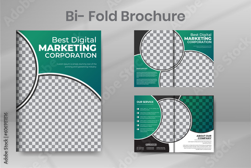 Modern Bi Fold Business Brochure Design Template