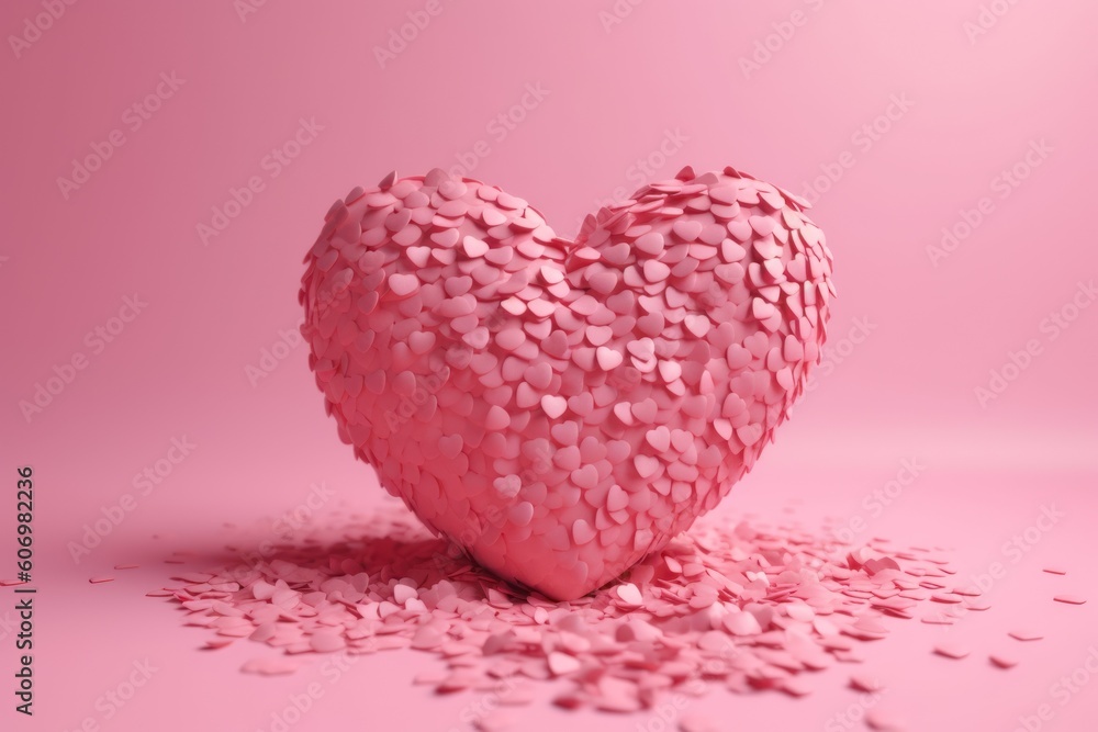 soft pink heart made of many small hearts, ai tools generated image soft pink heart made of many small hearts, ai tools generated image