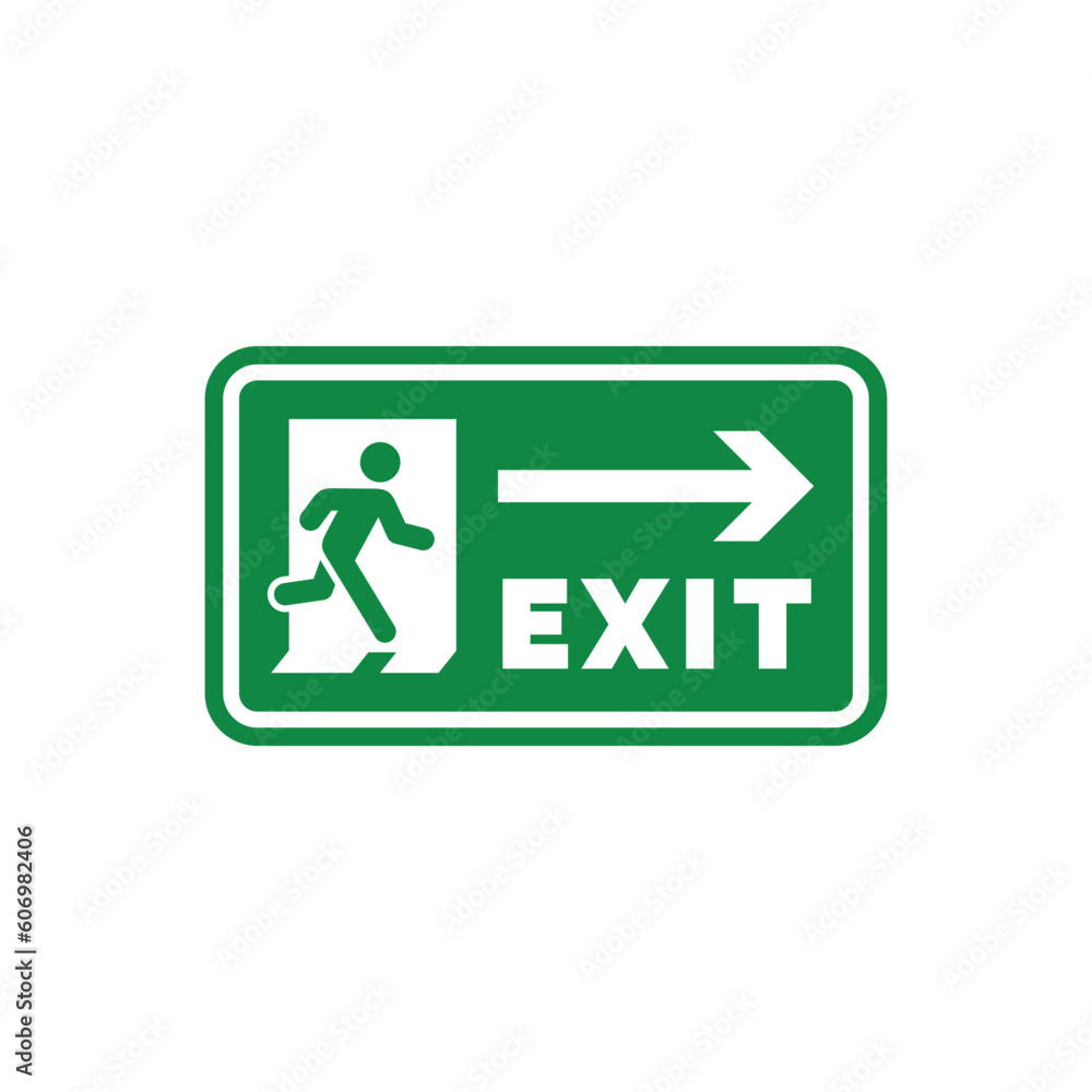 Emergency exit symbol icon isolated on white background Emergency exit symbol icon isolated on white background