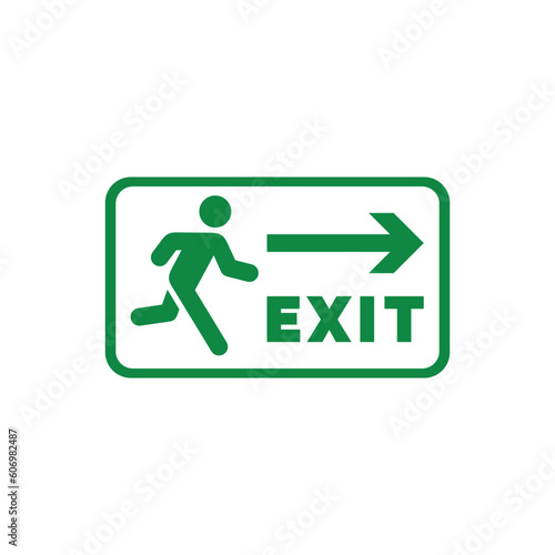 Emergency exit symbol icon isolated on white background