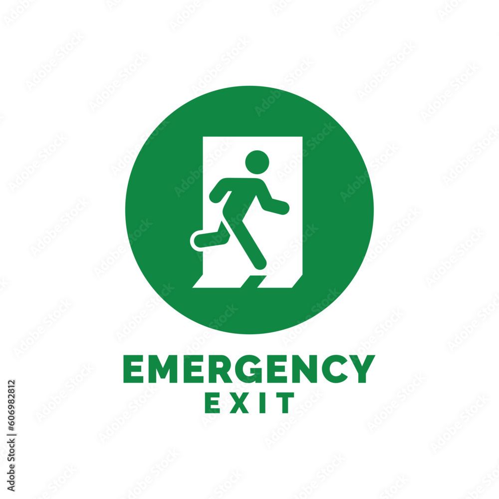 Emergency exit symbol icon isolated on white background Emergency exit symbol icon isolated on white background