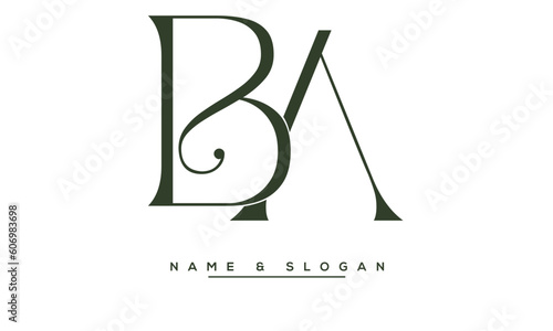 BA,  AB,  B,  A  Abstract Letters  Logo  Monogram photo