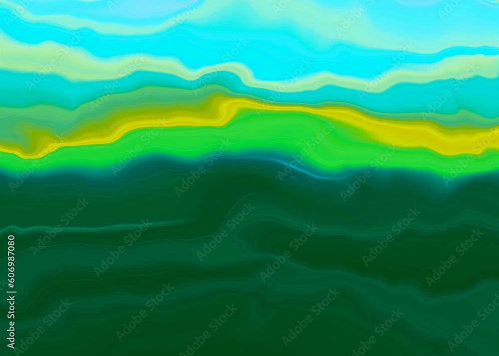 Obraz premium Green liquify with wavy background