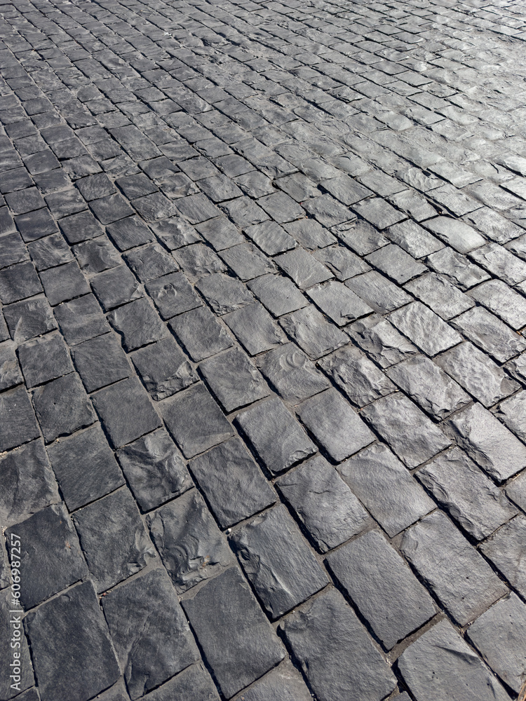 Black stone pavement background