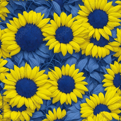 yellow and blue flowers