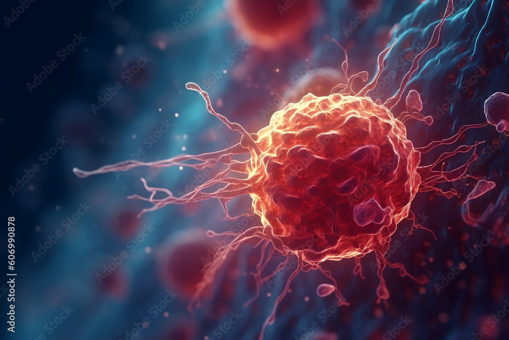 Die unsichtbare Gefahr: Die Ausbreitung der Krebszelle im Organismus - obrazy, fototapety, plakaty 