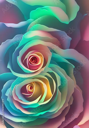 Wavelike volumetric matte rose gold swirl.