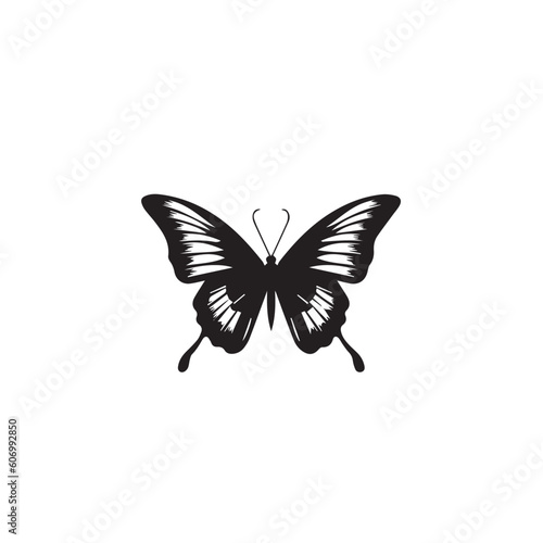 Butterfly continuous line drawing elements set isolated on white background for logo or decorative element. Vector illustration of various insect forms in trendy outline style