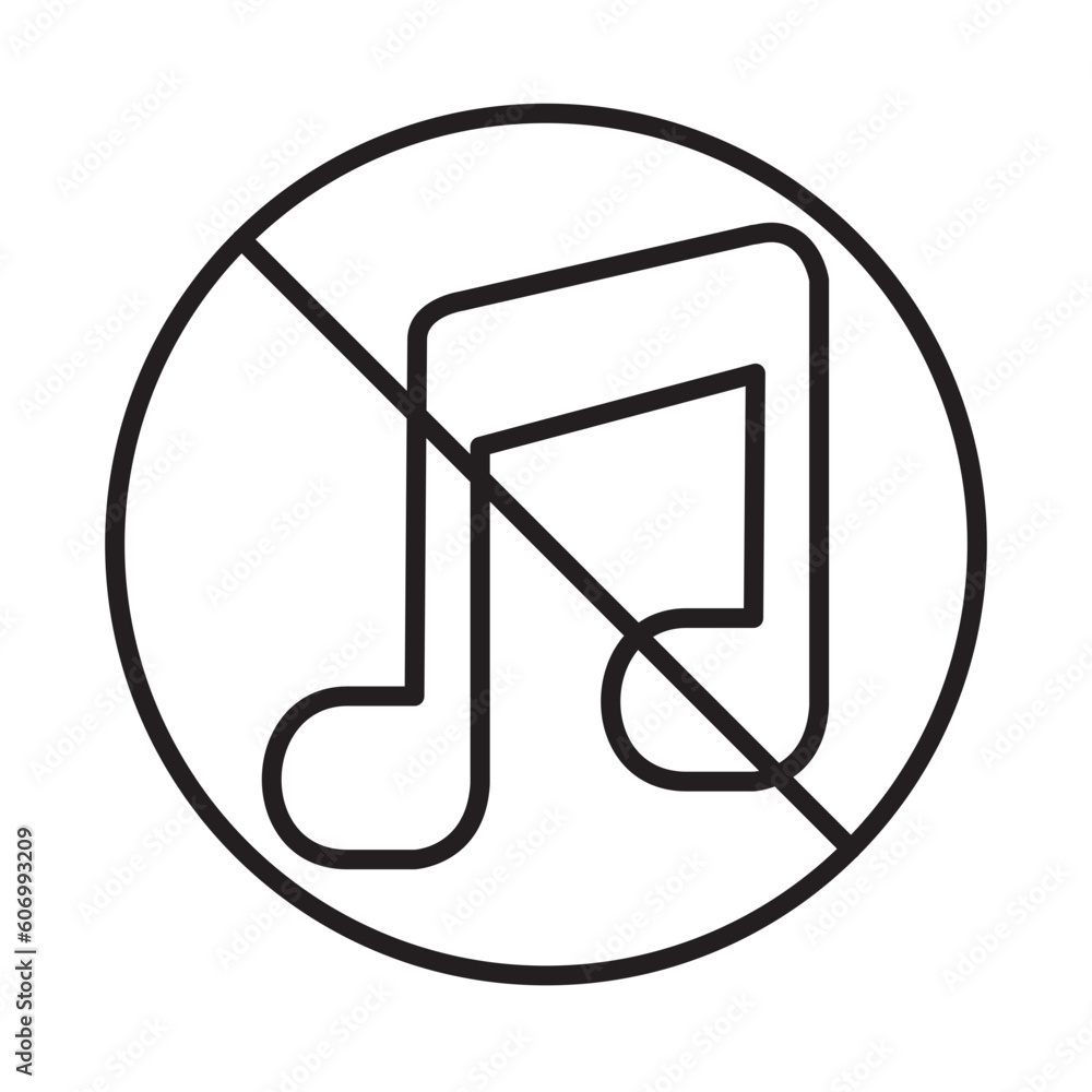 NO MUSIC design vector icon design vector line icon svg NO MUSIC design vector icon design vector line icon svg